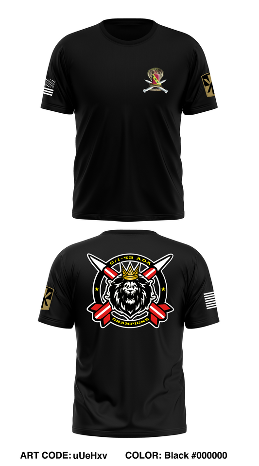 C BTRY, 1-43 ADA BN Store 1 Core Men's SS Performance Tee - uUeHxv