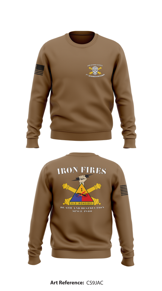 1st Armored Division Fire Support Element Store 1 Core Men's Crewneck Performance Sweatshirt - Cs9jaC