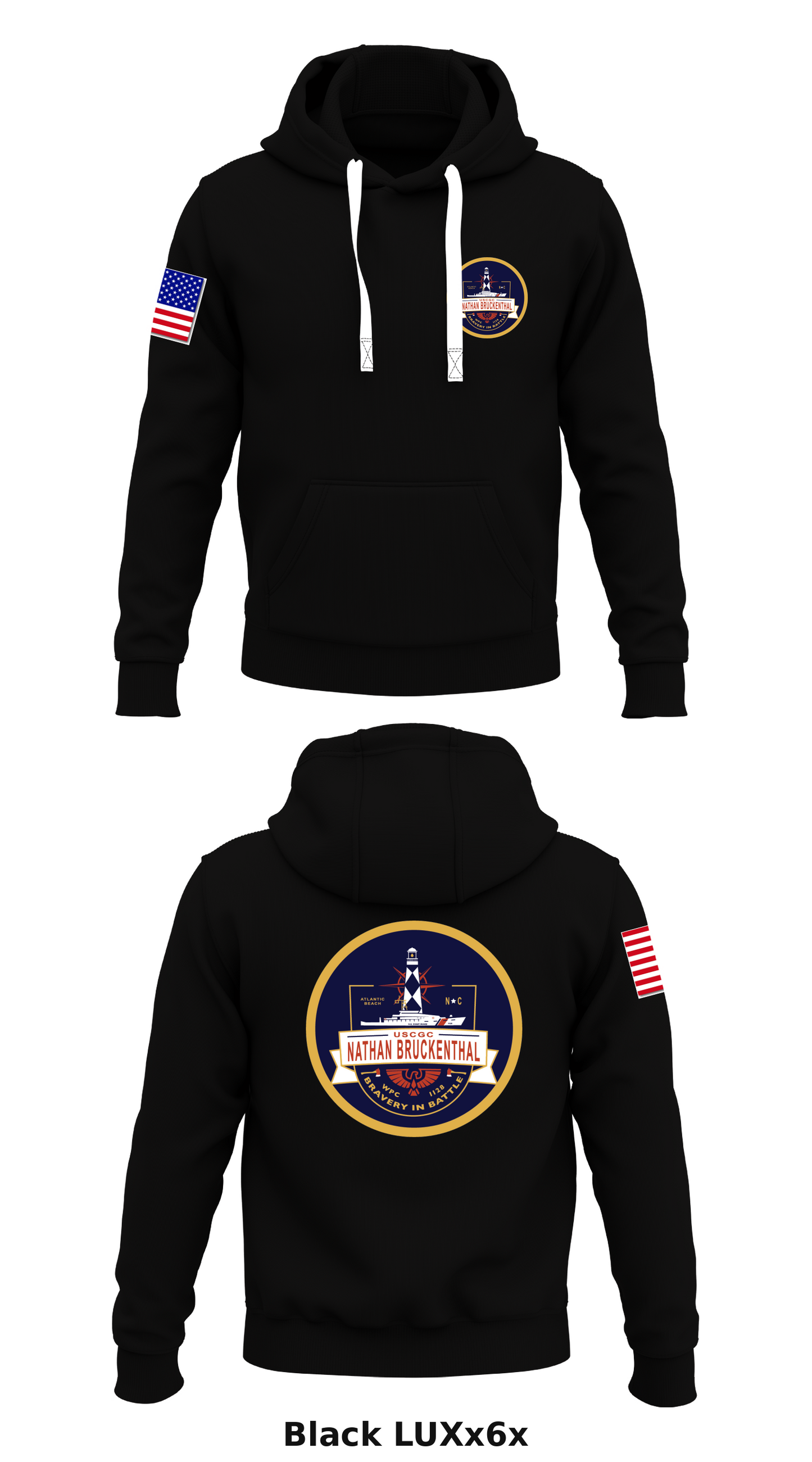 USCGC NATHAN BRUCKENTHAL  Store 1  Core Men's Hooded Performance Sweatshirt - LUXx6x