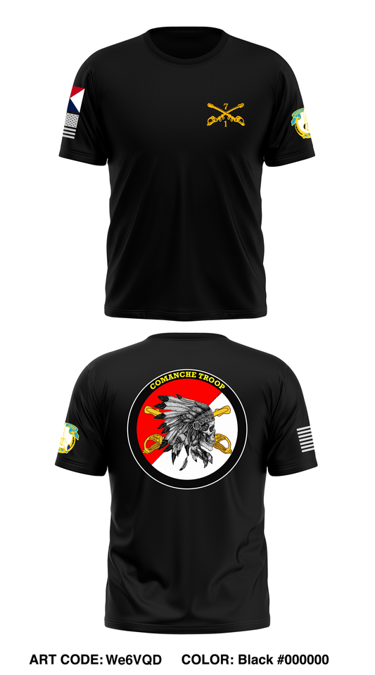 Comanche Troop 1-7 CAV Store 1 Core Men's SS Performance Tee - We6VQD