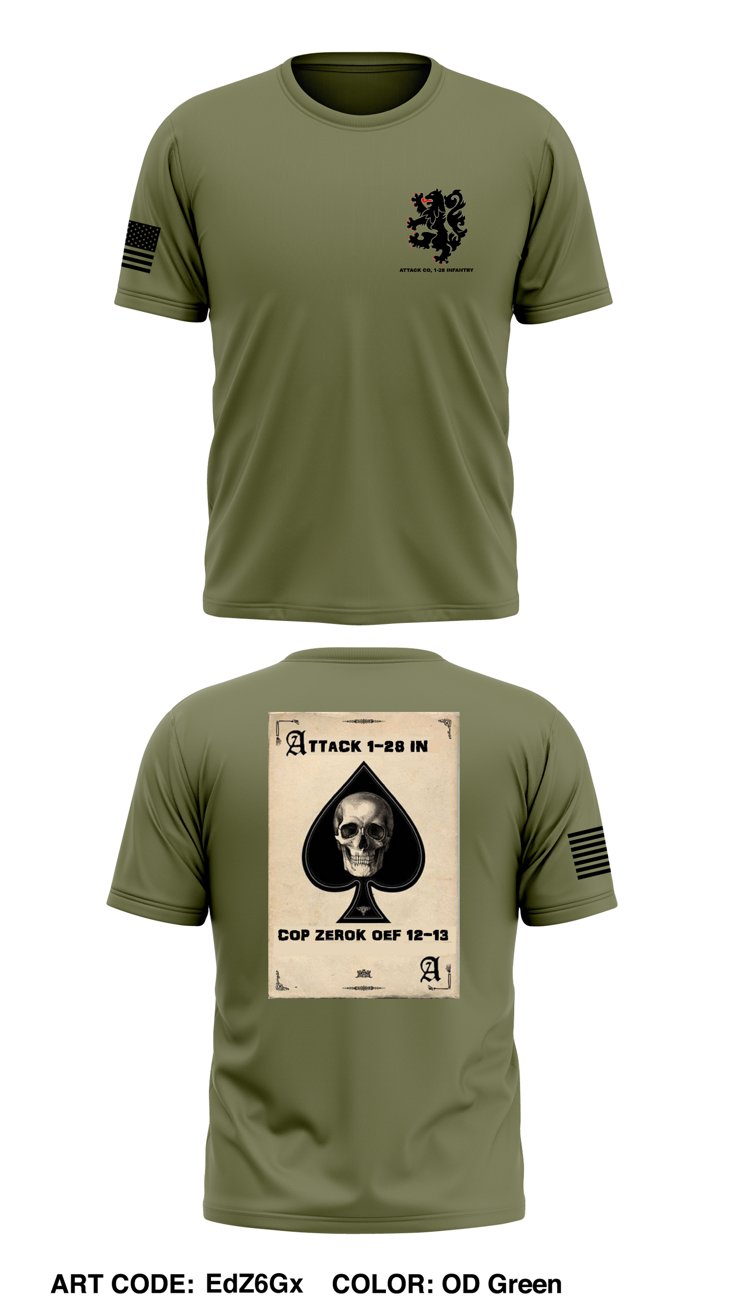Attack Co, 1-28 Infantry   Store 1 Core Men's SS Performance Tee - EdZ6Gx