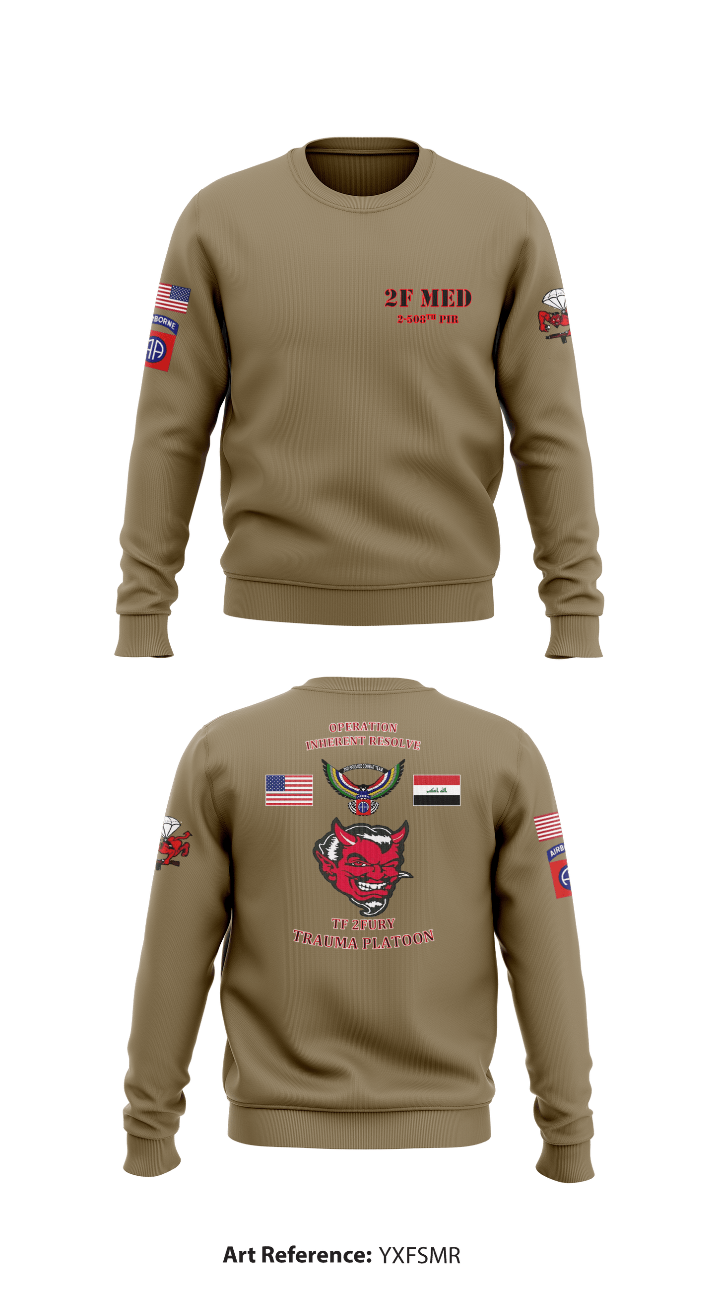 TRAUMA PLATOON, 2-508th PIR Store 1 Core Men's Crewneck Performance Sweatshirt - yXFsMR