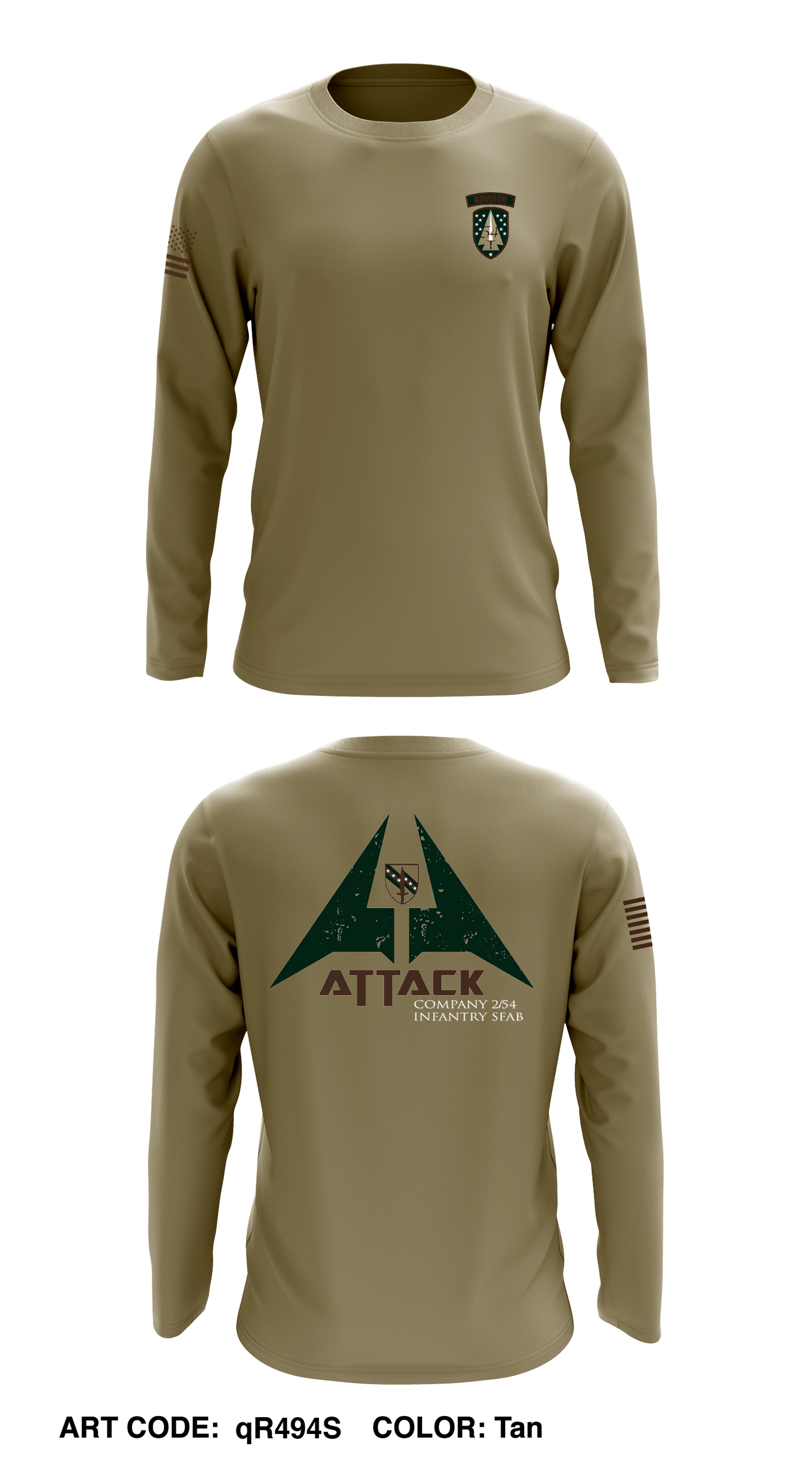 A Co 2/54 SFAB IN Store 1 Core Men's LS Performance Tee - qR494S