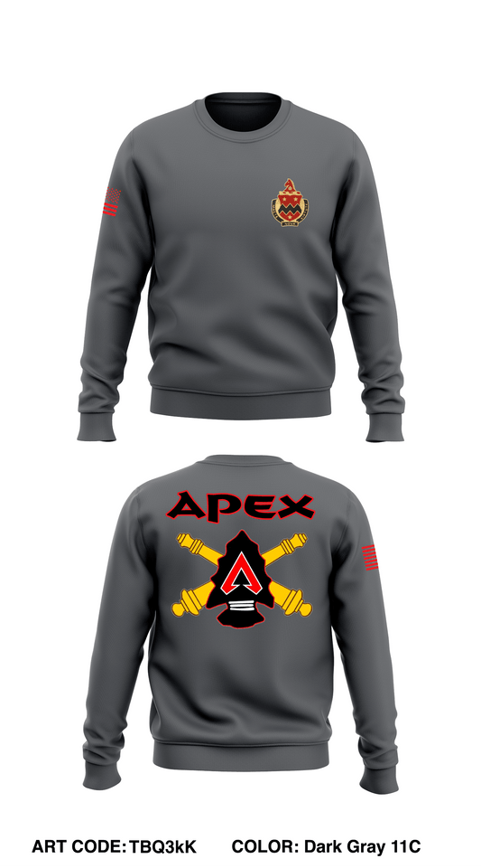 Apex Battery, 3-16 FA, 2ABCT, 1CD Store 1 Core Men's Crewneck Performance Sweatshirt - V78sdP