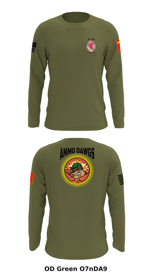A Btry, 3-13 FAR, 75th BDE Store 1 Core Men's LS Performance Tee - O7nDA9