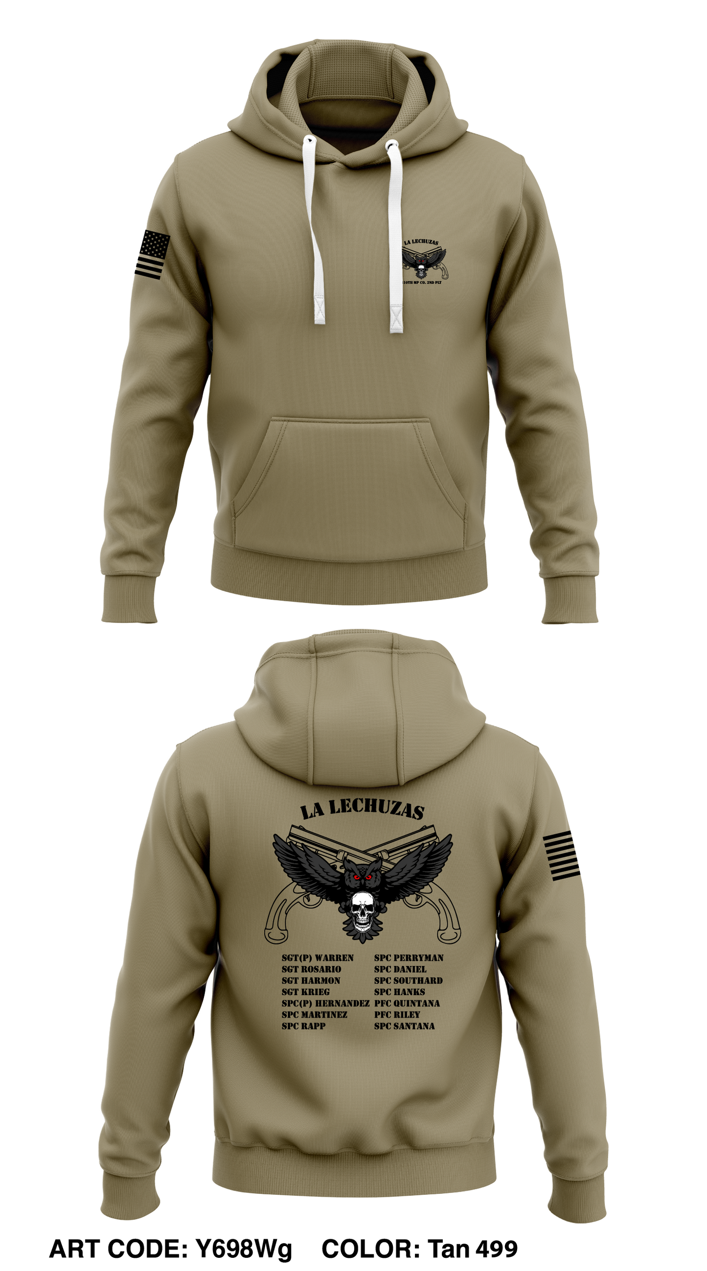 41th MP Co. 2nd PLT, La Lechuza Squad Store 1  Core Men's Hooded Performance Sweatshirt - Y698Wg