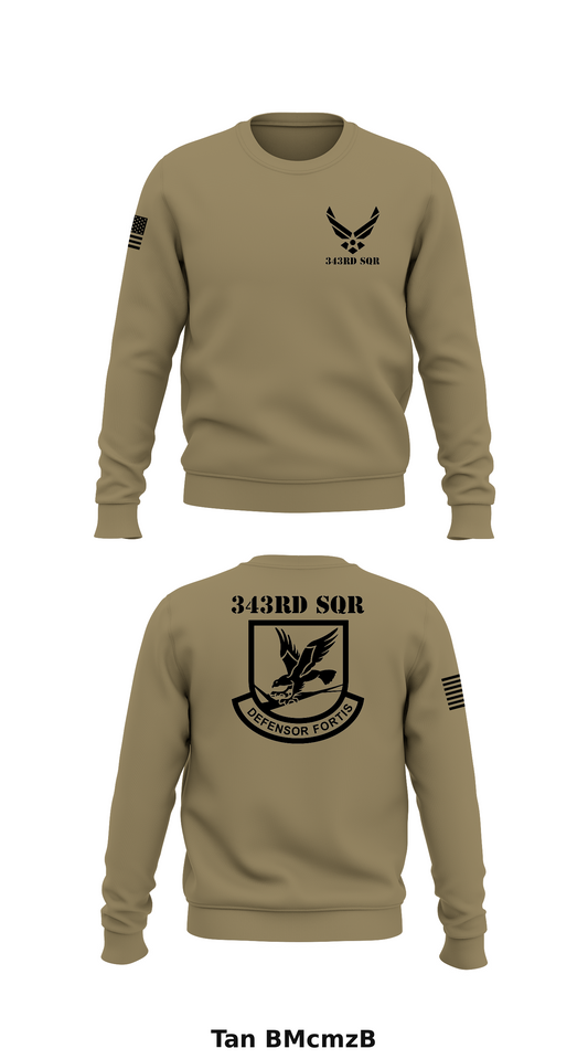 343rd SQR Store 1 Core Men's Crewneck Performance Sweatshirt - BMcmzB