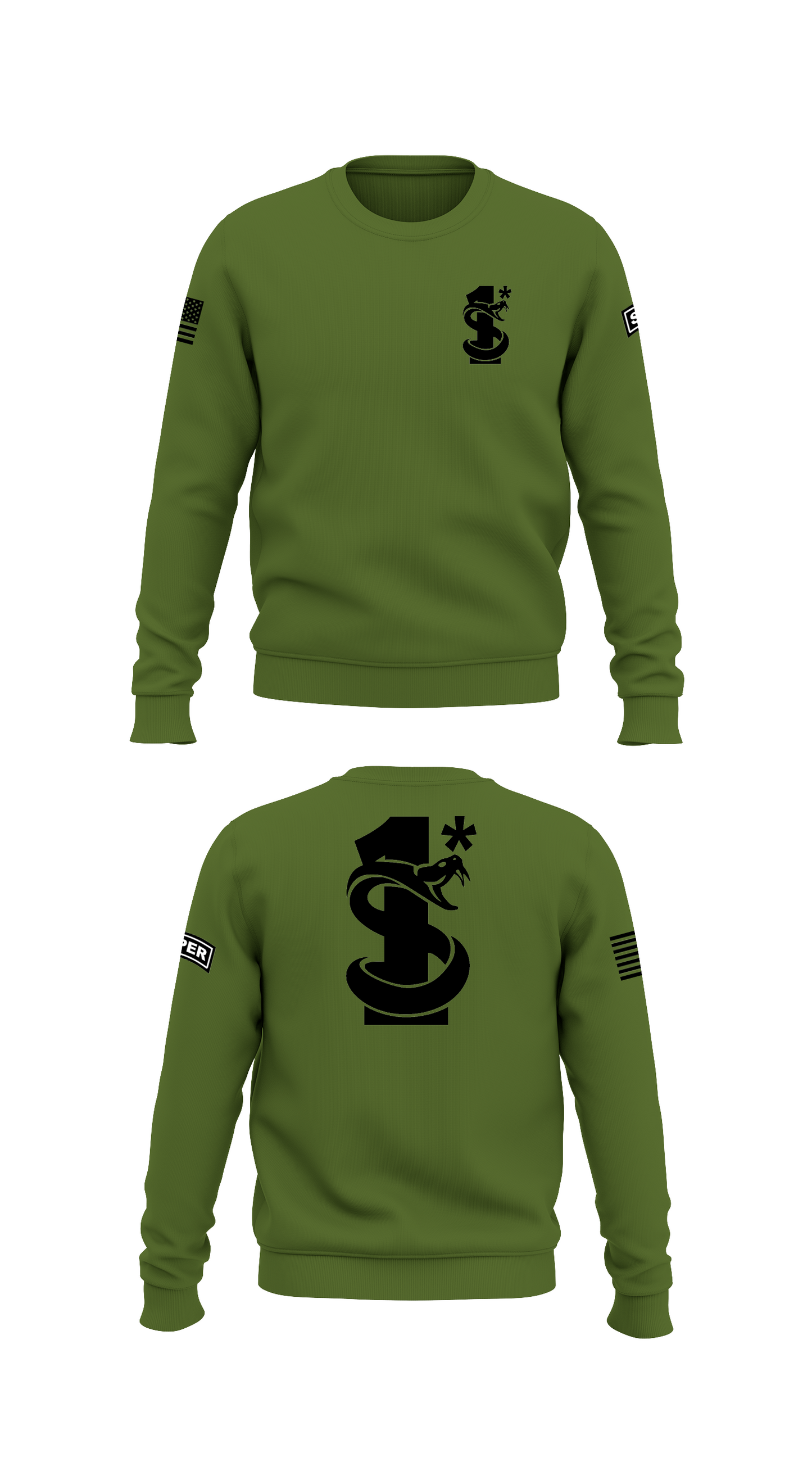 Sniper Team Store 1 Core Men's Crewneck Performance Sweatshirt - _-r
