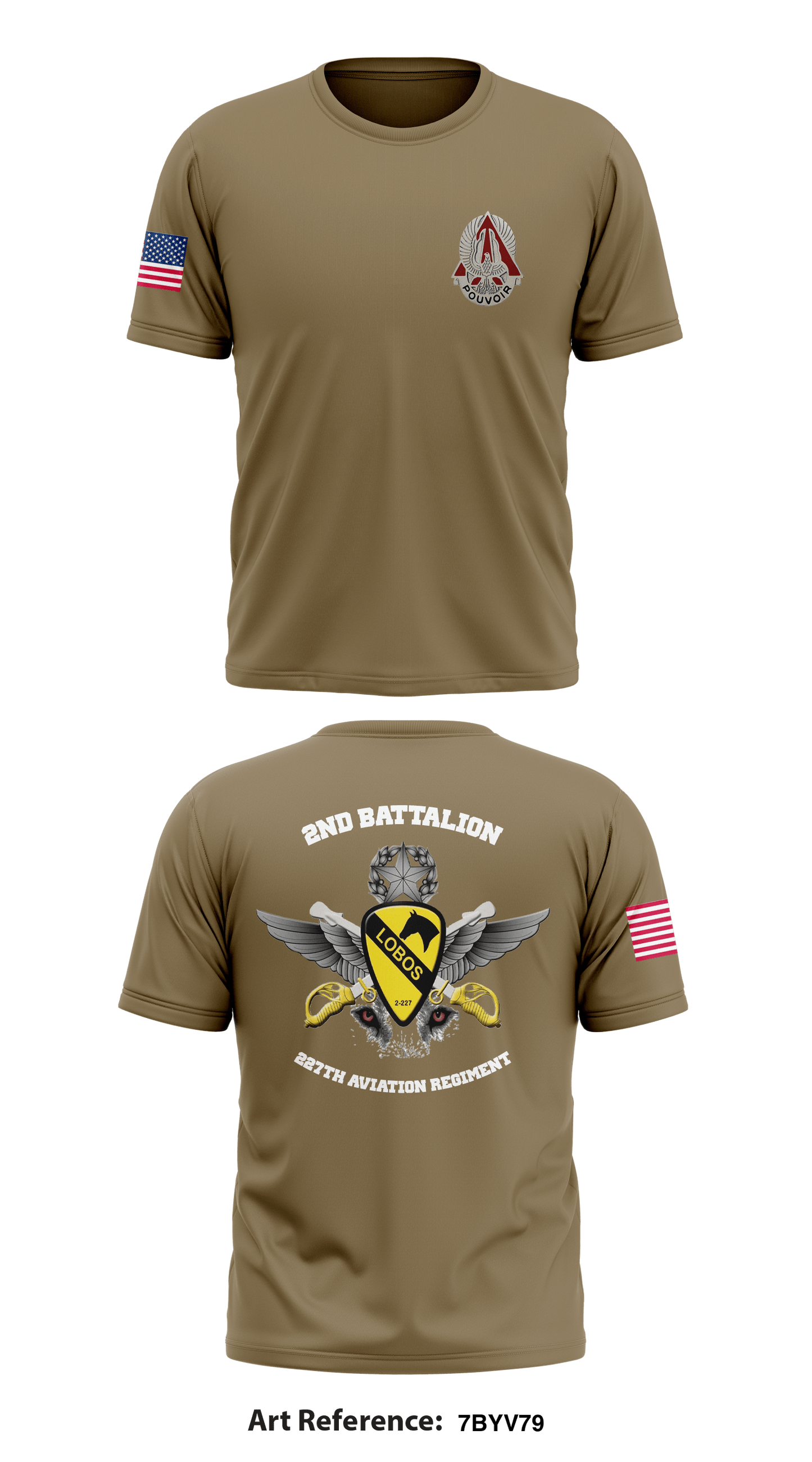 2-227 Aviation Regiment -Lobos- Core Men's SS Performance Tee - 7byv79