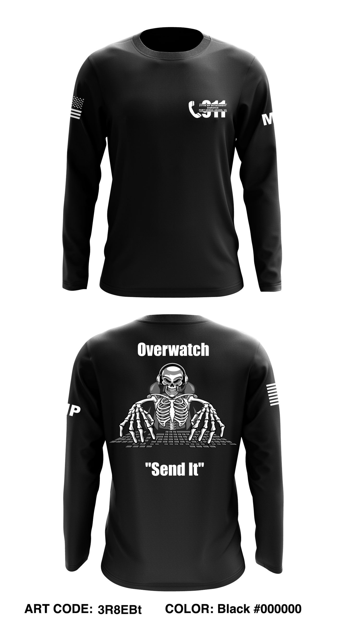 217th MP Keyboard Warriors Core Men's LS Performance Tee - 3R8EBt