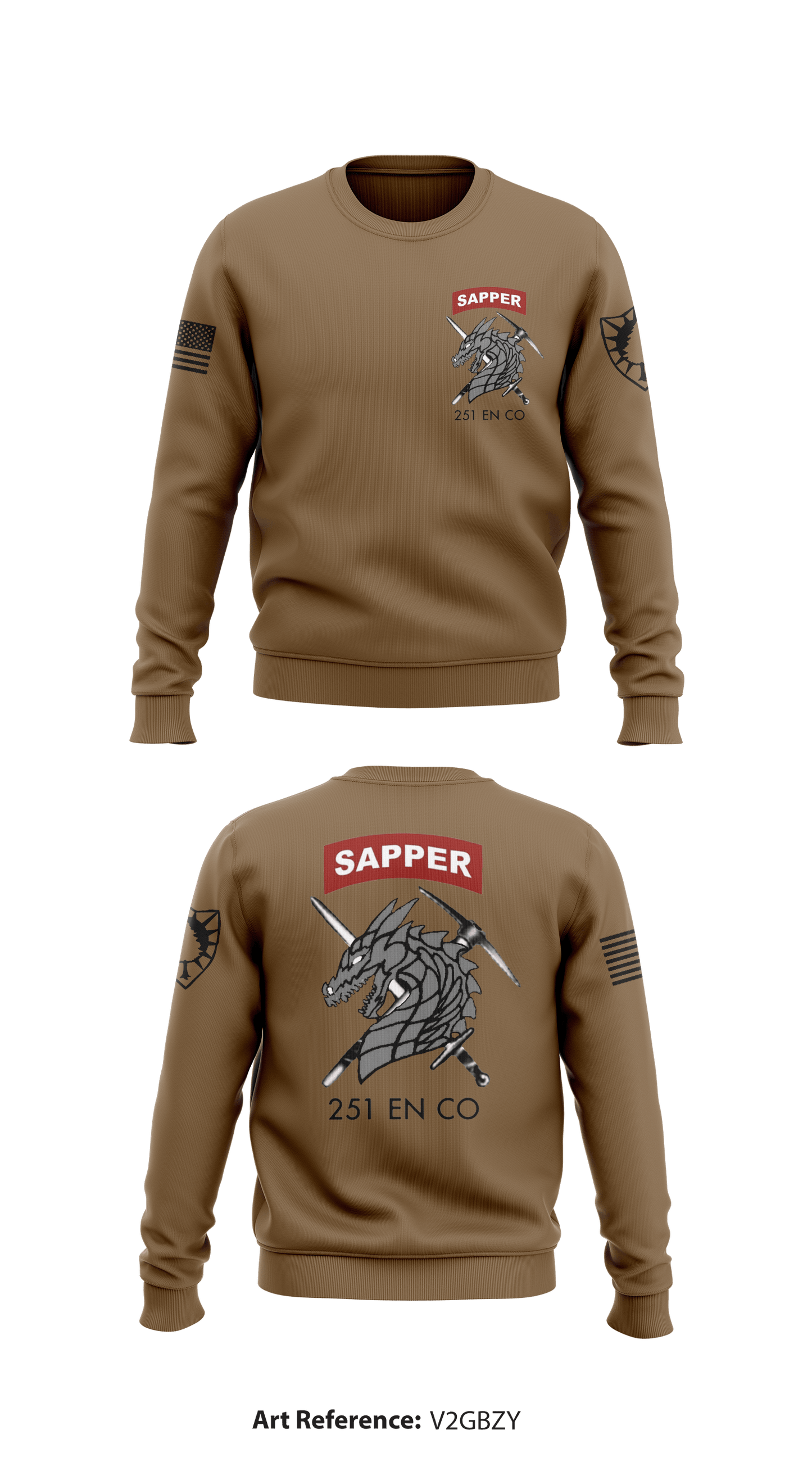 251st EN CO SAPPER Store 1 Core Men's Crewneck Performance Sweatshirt - V2Gbzy