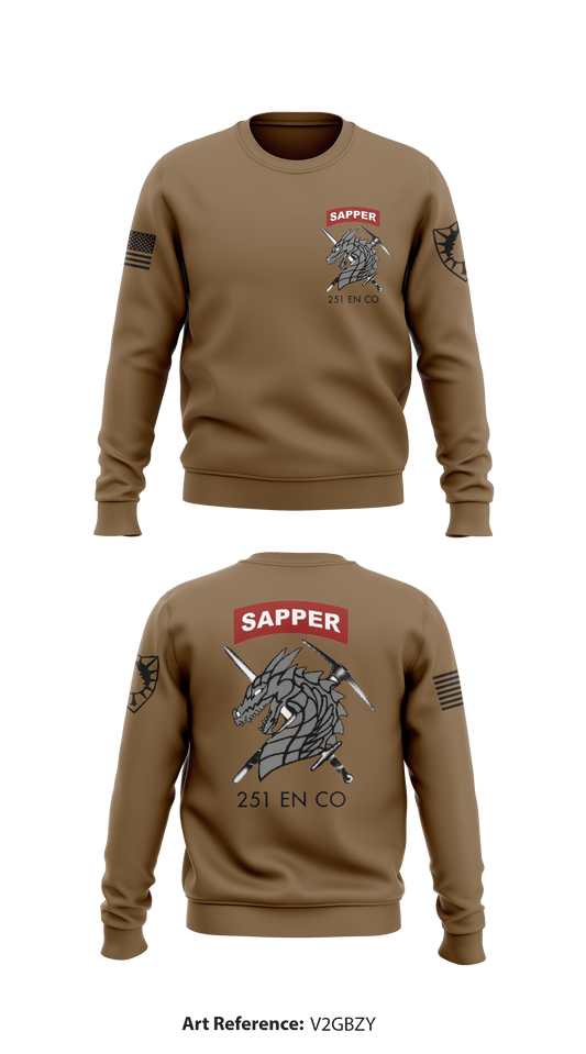 251st EN CO SAPPER Store 1 Core Men's Crewneck Performance Sweatshirt - V2Gbzy