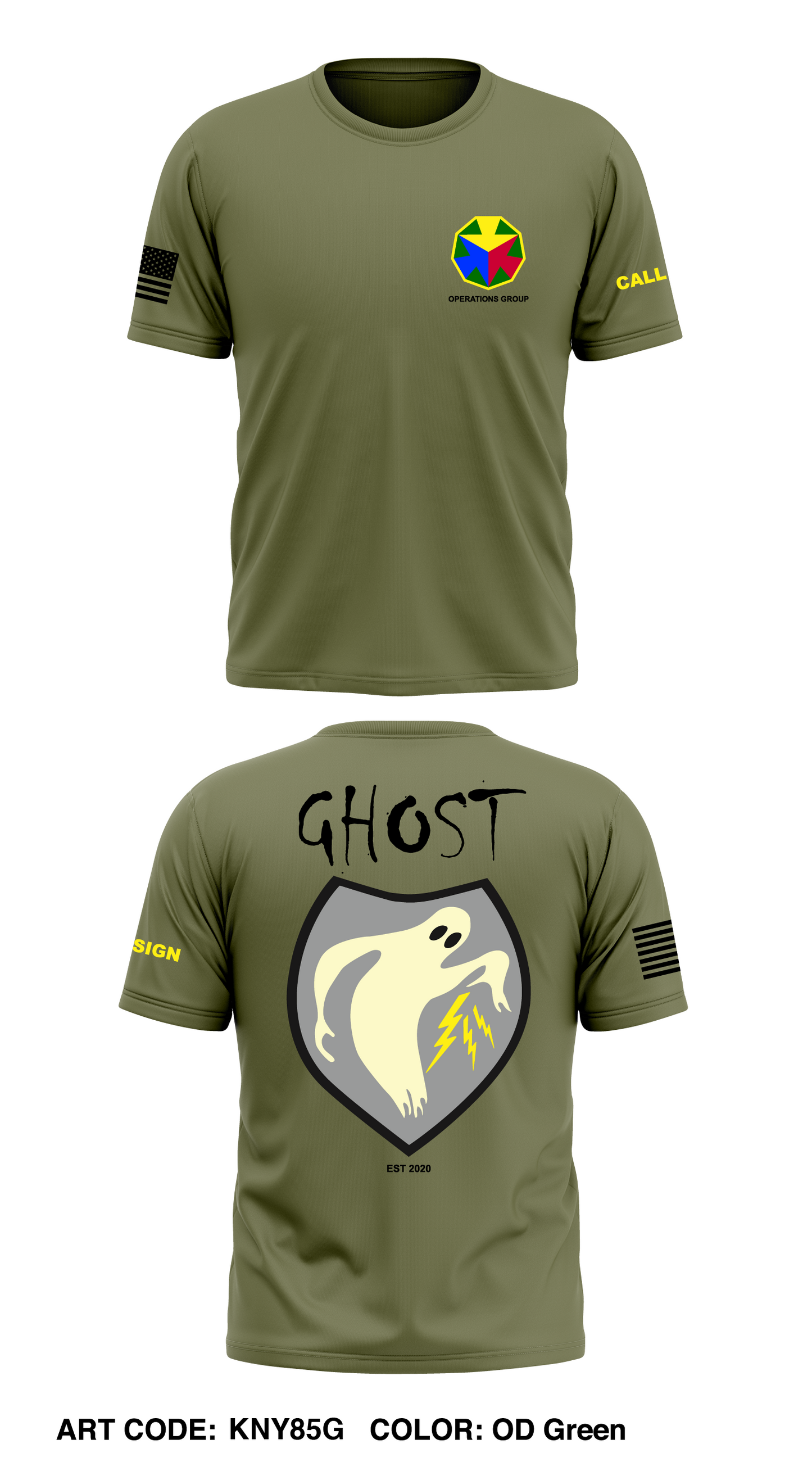 CUSTOM Ghost Team, Operations Group, NTC Store 1 Core Men's SS Performance Tee - KNY85G