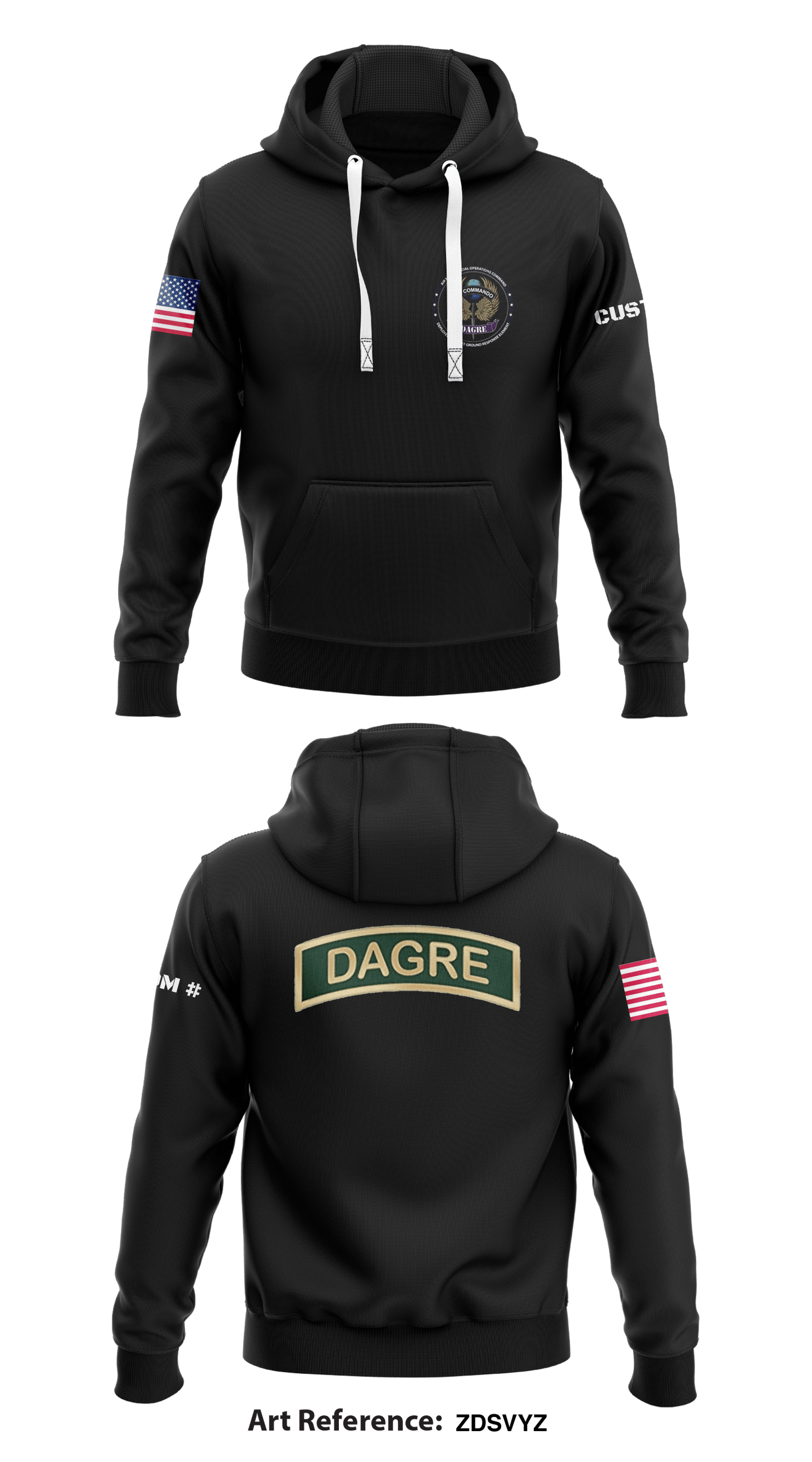 CUSTOM 27th Special Operations Security Forces Squadron, DAGRE section Store 1  Core Men's Hooded Performance Sweatshirt - ZdSVYZ
