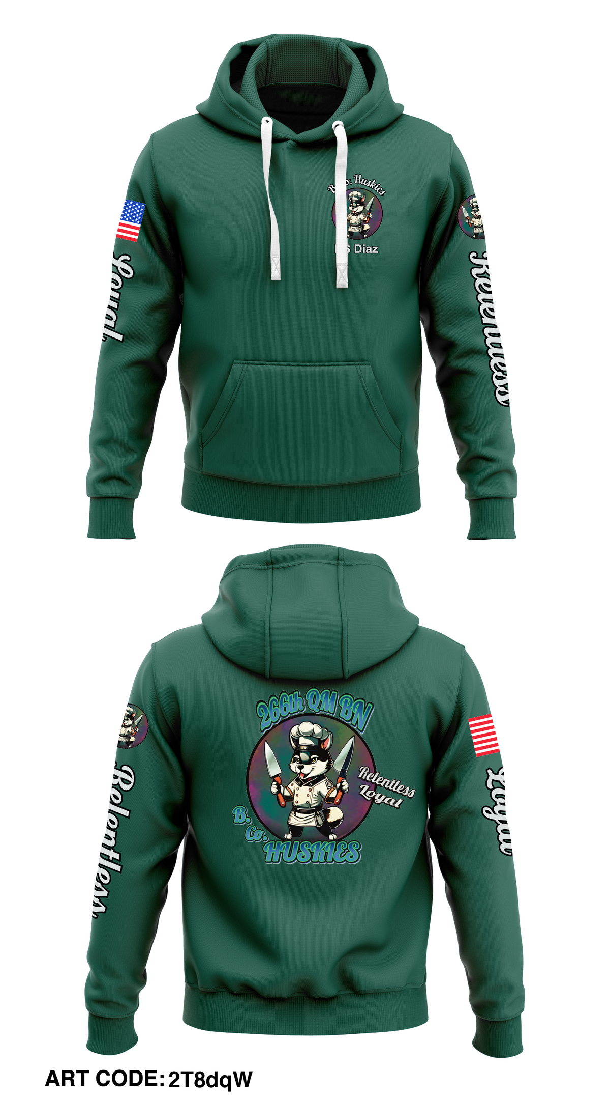 266th QM BN  Core Men's Hooded Performance Sweatshirt - 2T8dqW