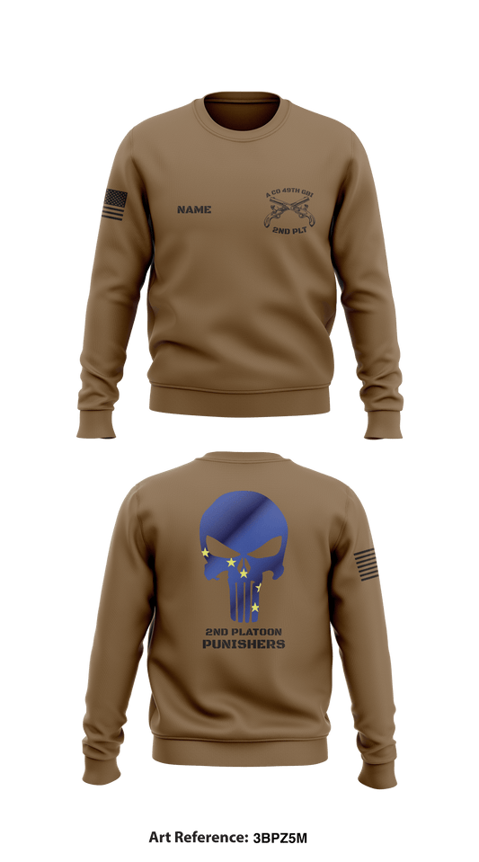 2nd Platoon Punishers Store 1 Core Men's Crewneck Performance Sweatshirt - 3bPZ5m