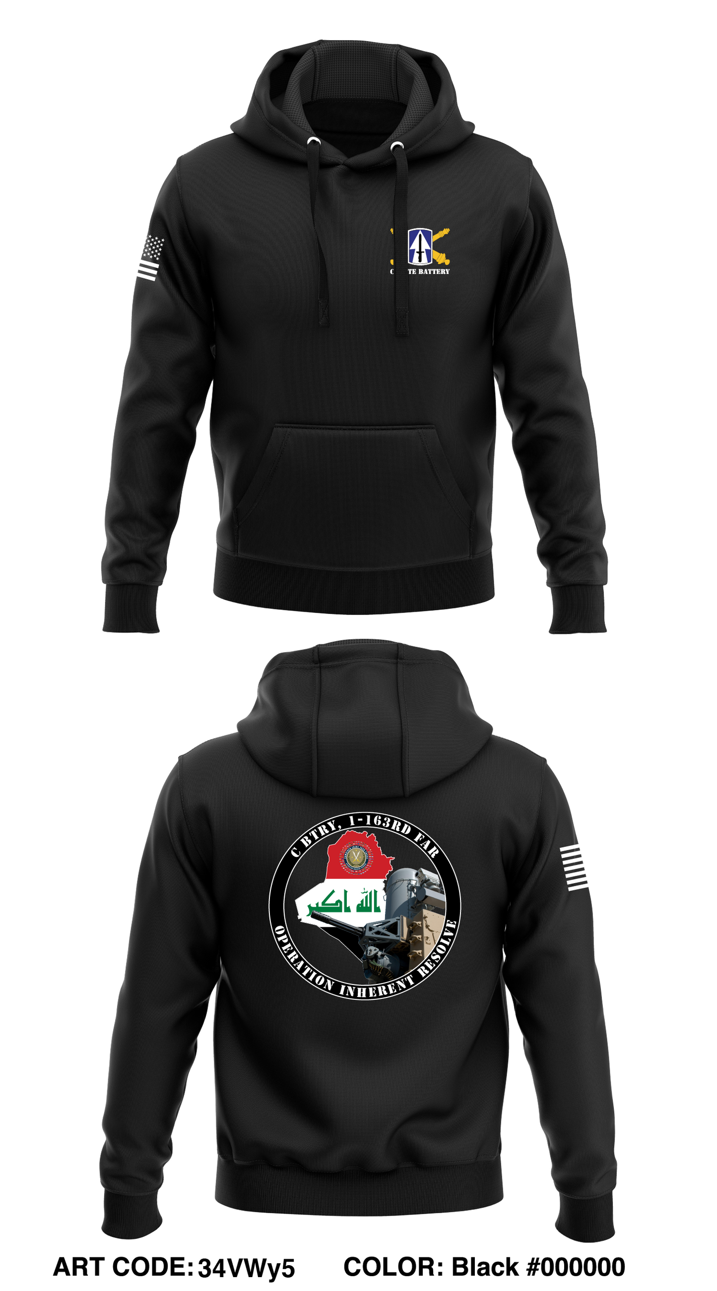 C Btry, 1st, 163rd FAR  Core Men's Hooded Performance Sweatshirt - 34VWy5