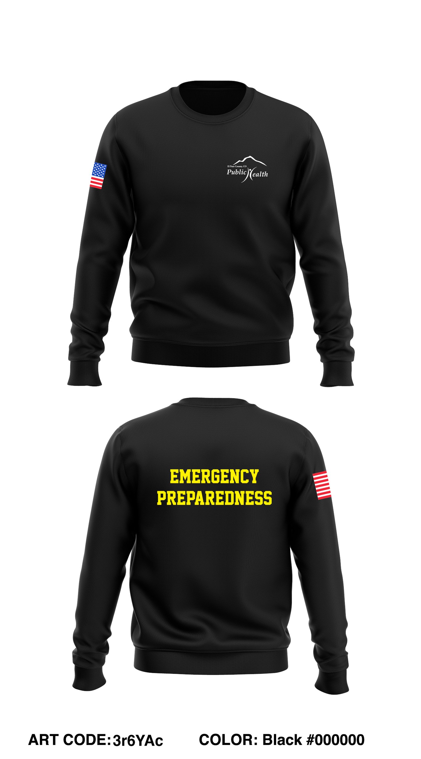 EL Paso Emergency Preparedness Response Core Men's Crewneck Performance Sweatshirt - 3r6YAc