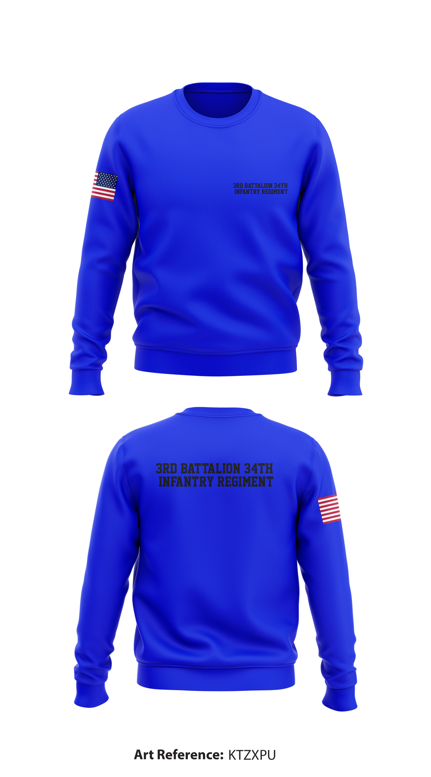 3rd Battalion 34th Infantry Regiment Store 1 Core Men's Crewneck Performance Sweatshirt - ktZXPu