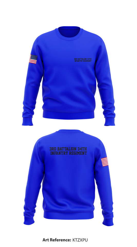 3rd Battalion 34th Infantry Regiment Store 1 Core Men's Crewneck Performance Sweatshirt - ktZXPu