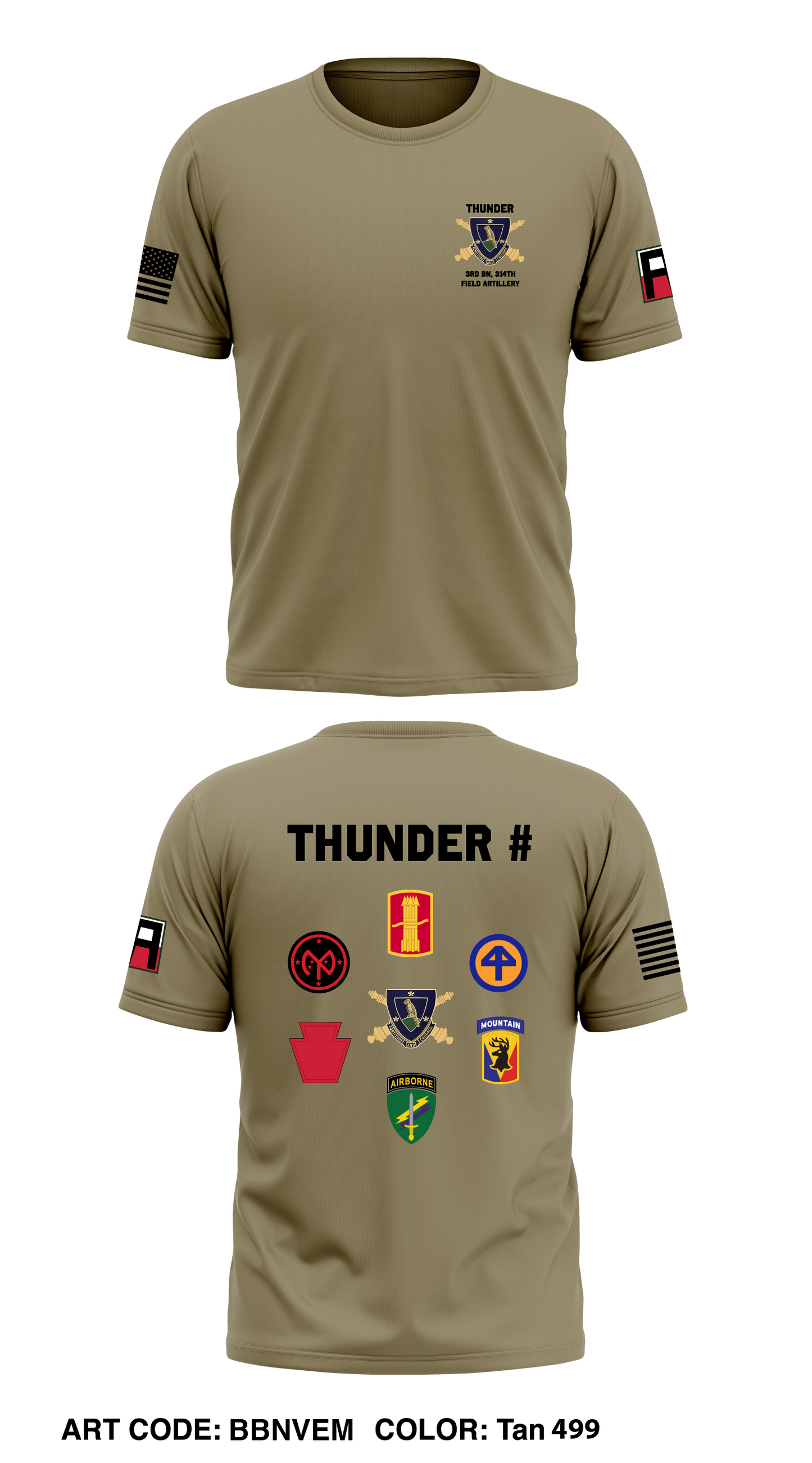 CUSTOM - 3rd BN, 314th FA Store 1 Core Men's SS Performance Tee - BBNVEM