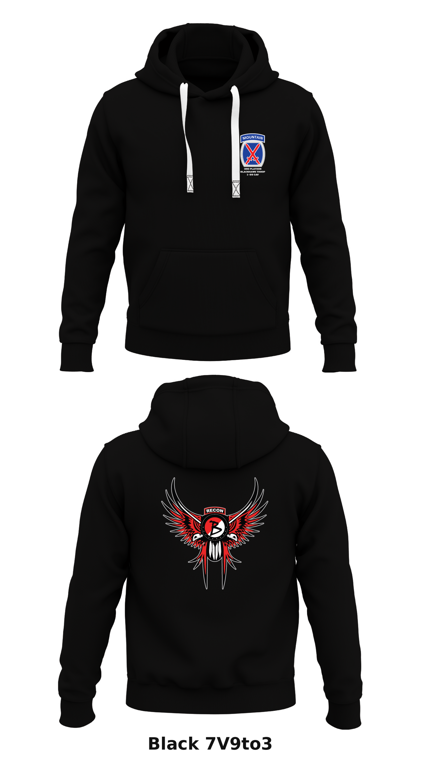 3rd Platoon Blackhawk Troop 1-89 CAV Store 1  Core Men's Hooded Performance Sweatshirt - 7V9to3