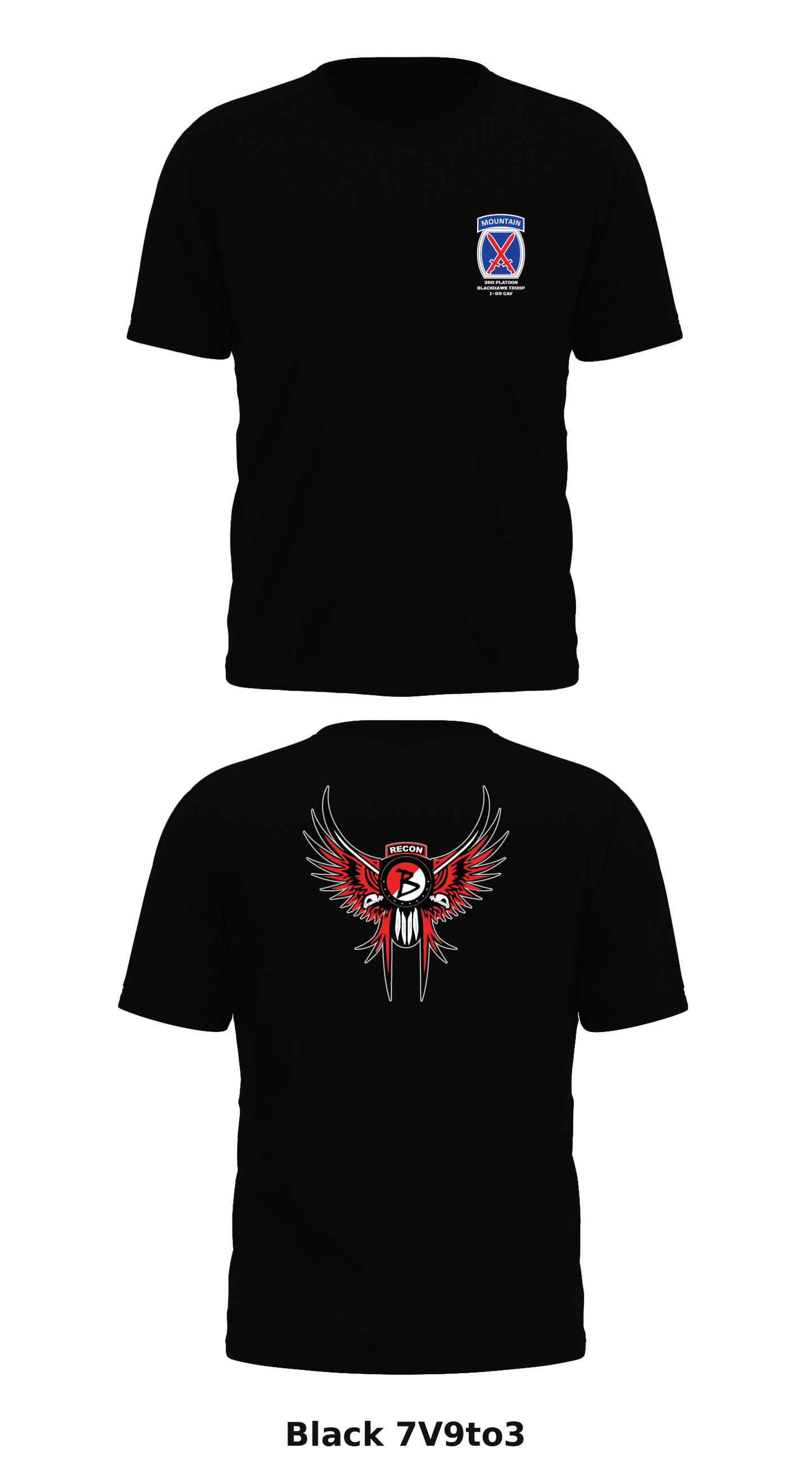 3rd Platoon Blackhawk Troop 1-89 CAV Store 1 Core Men's SS Performance Tee - 7V9to3