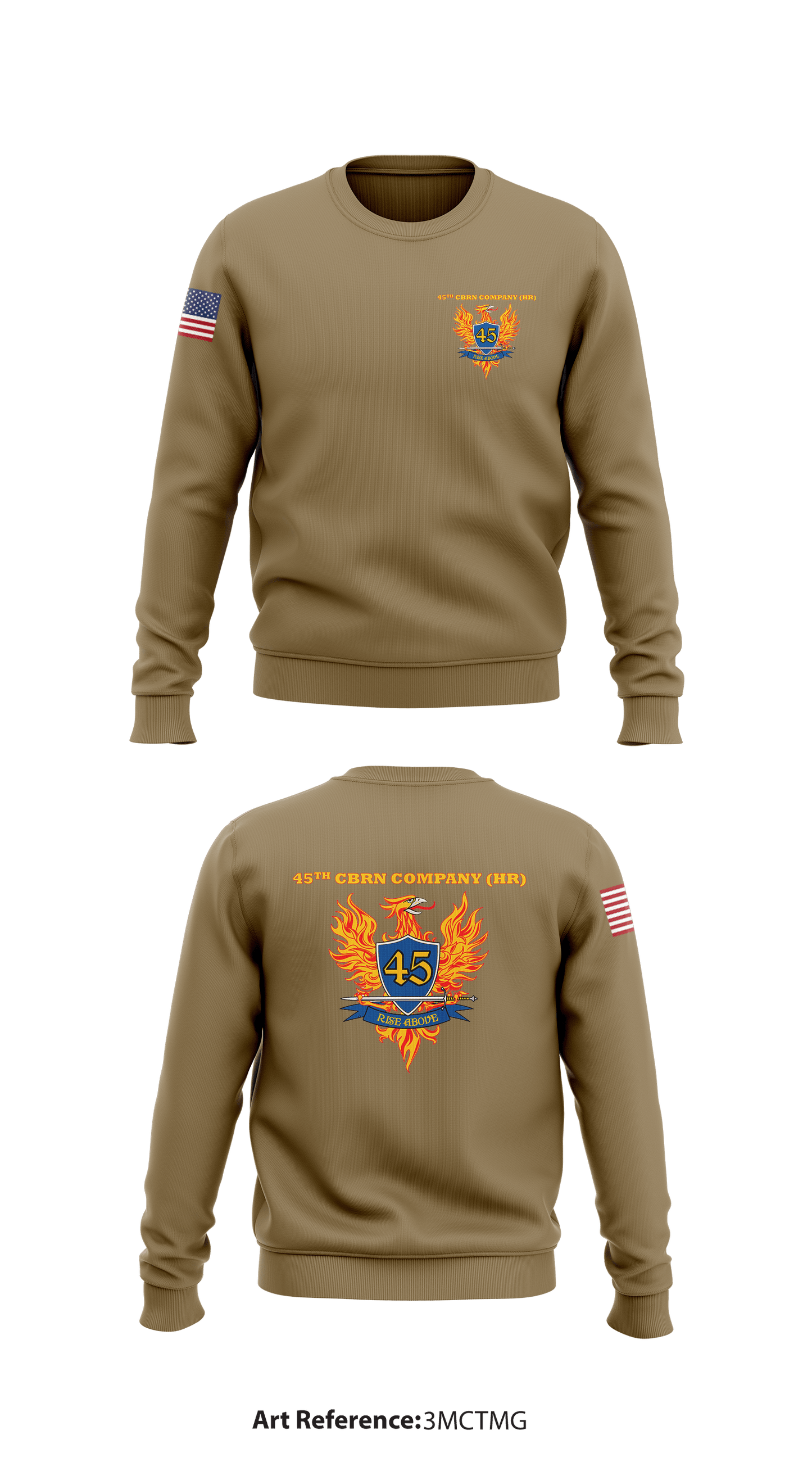 45TH CBRN CO (HR) Store 1 Core Men's Crewneck Performance Sweatshirt - 3mctMg