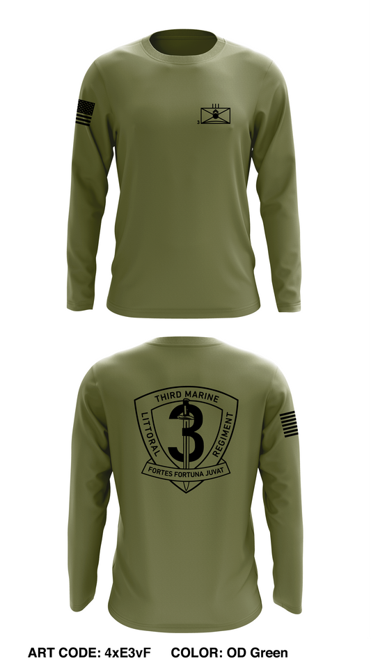3D Marine Littoral Regiment Core Men's LS Performance Tee - 4xE3vF