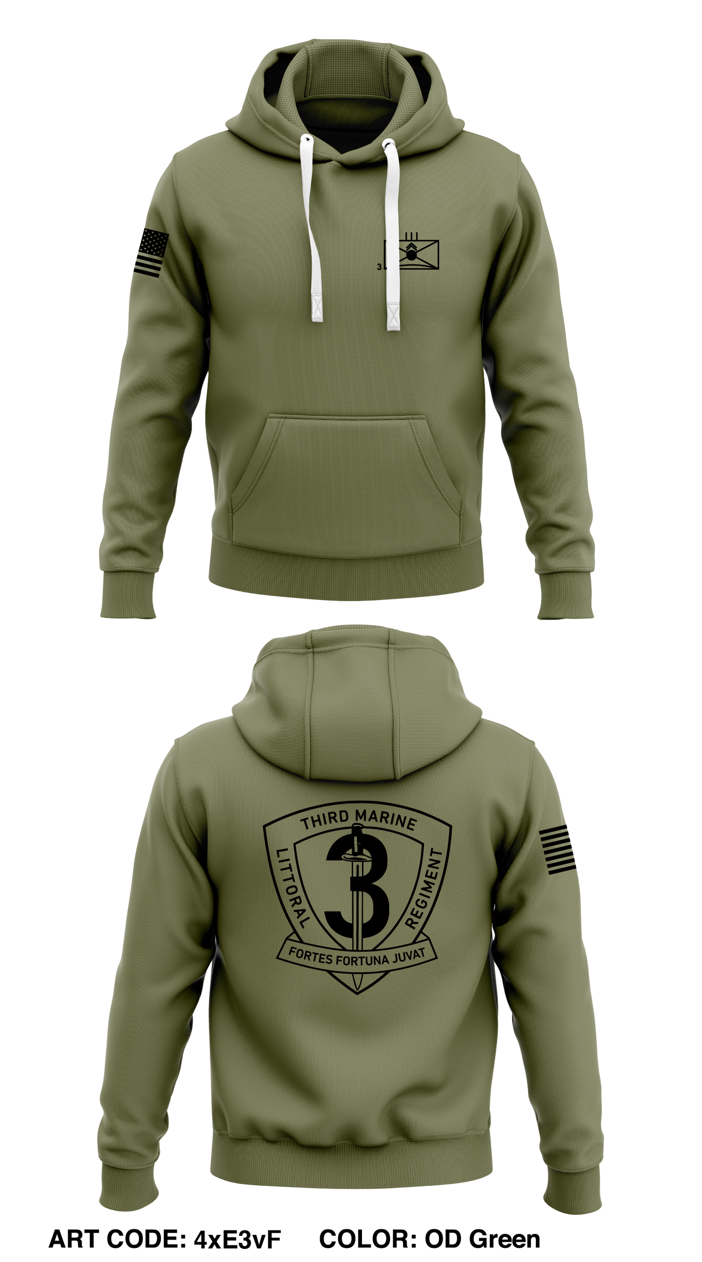 3D Marine Littoral Regiment  Core Men's Hooded Performance Sweatshirt - 4xE3vF