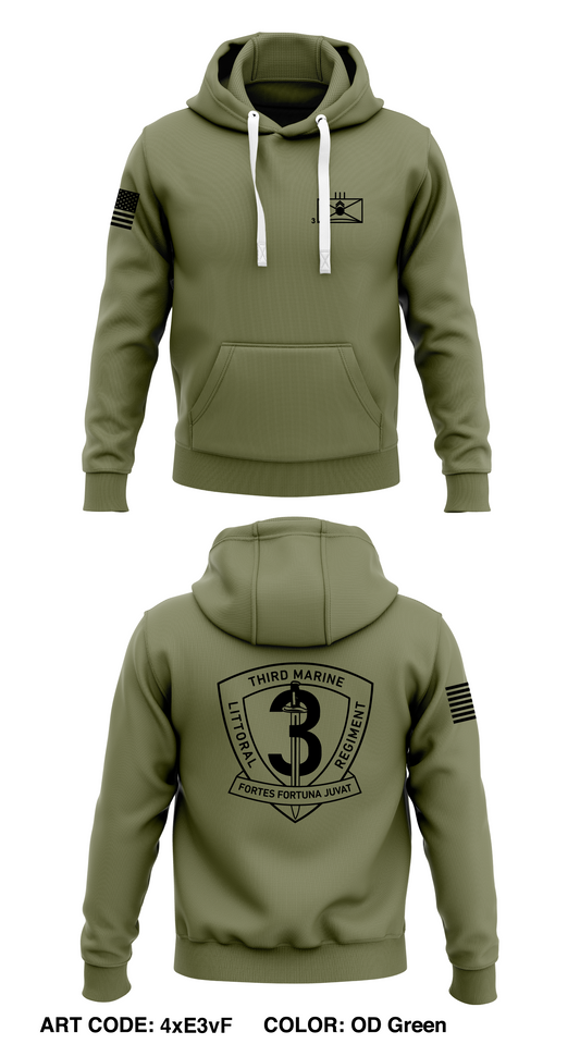 3D Marine Littoral Regiment  Core Men's Hooded Performance Sweatshirt - 4xE3vF