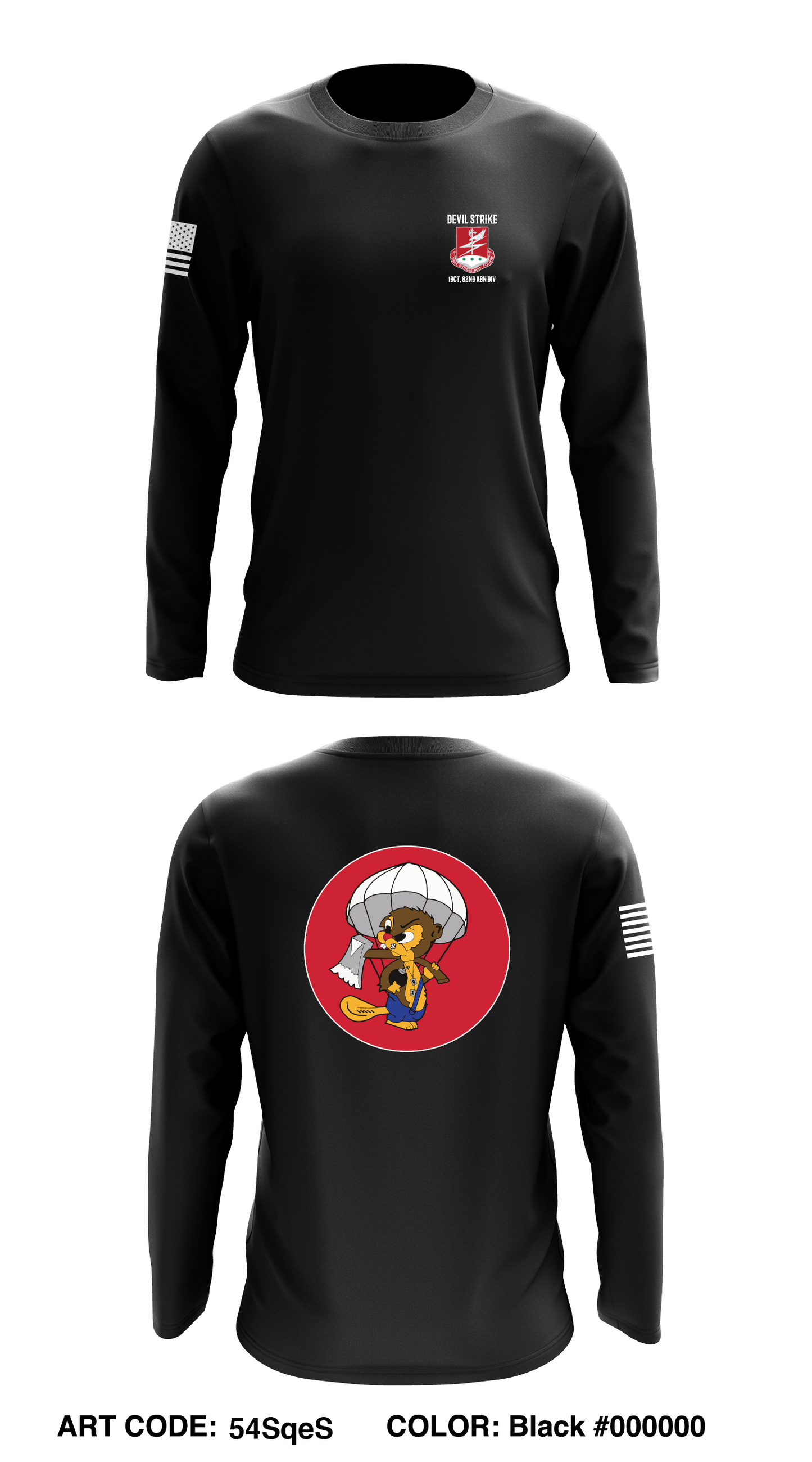 127th EN BN, 1BCT 82nd ABN Div Core Men's LS Performance Tee - 54SqeS
