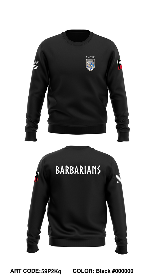1-307 Infantry  Core Men's Crewneck Performance Sweatshirt - 59P2Kq