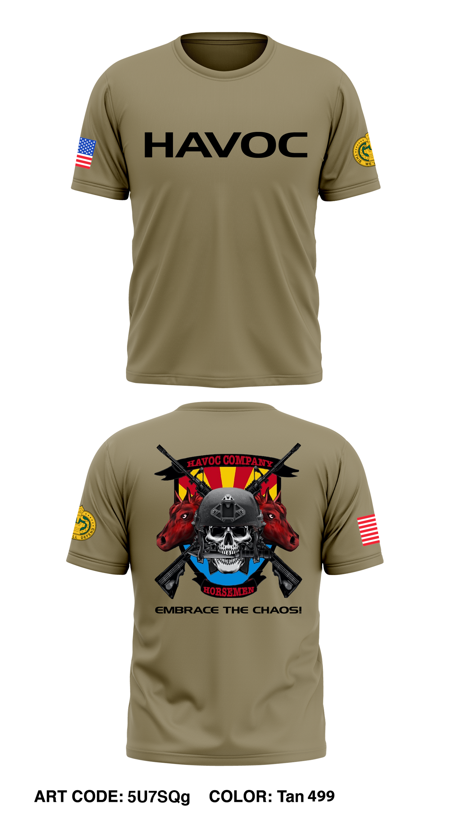 Havoc Co, 111th MI BDE Core Men's SS Performance Tee - 5U7SQg