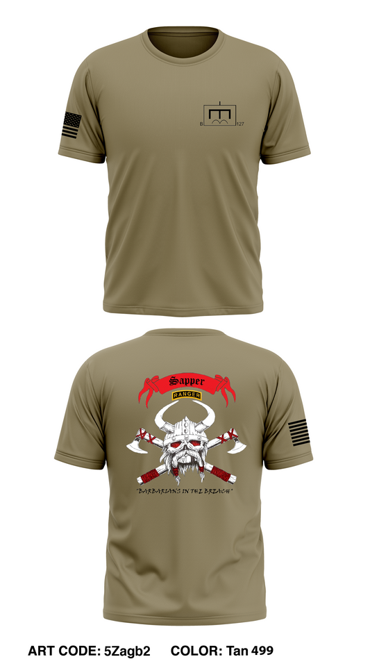 B Co, 127th AEB, 1 BCT, 82nd ABN DIV Core Men's SS Performance Tee - 5Zagb2