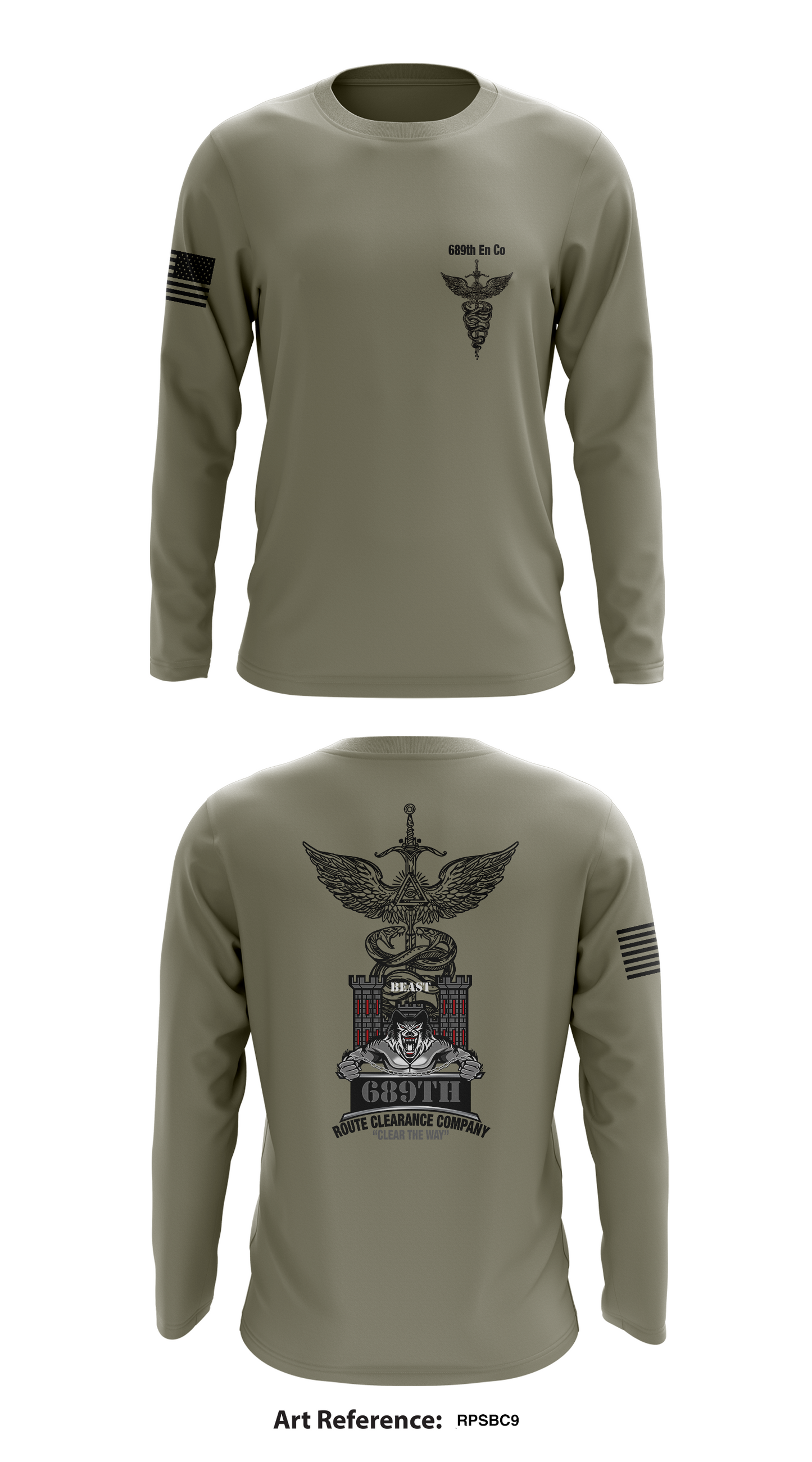 689th En Co Store 1 Core Men's LS Performance Tee - RpSBC9