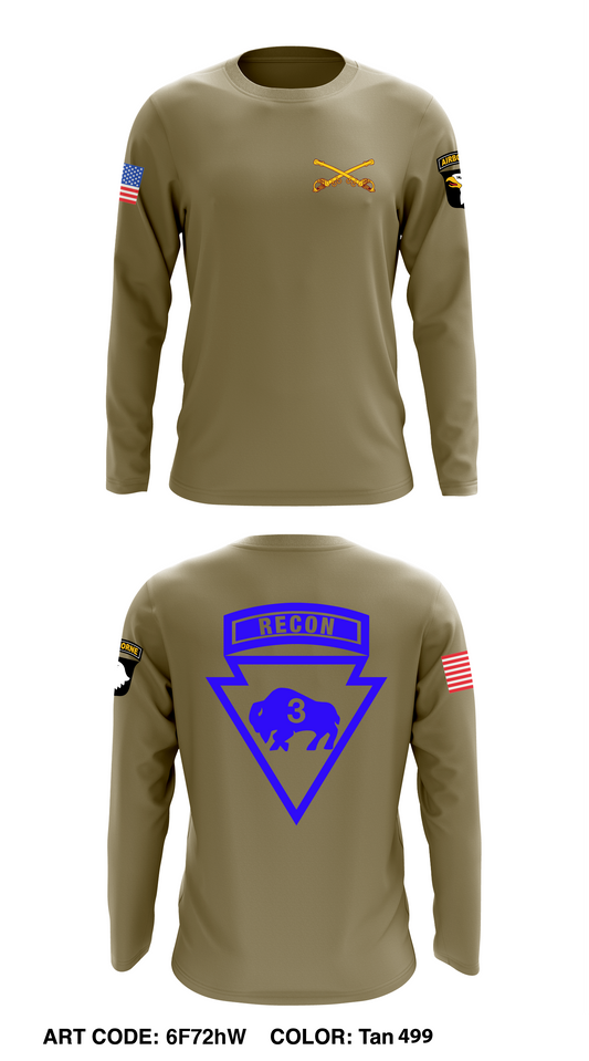 3rd PLT, B-TRP, 1-32 CAV, 101st ABN Core Men's LS Performance Tee - 6F72hW