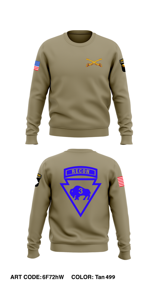 3rd PLT, B-TRP, 1-32 CAV, 101st ABN Core Men's Crewneck Performance Sweatshirt - 6F72hW