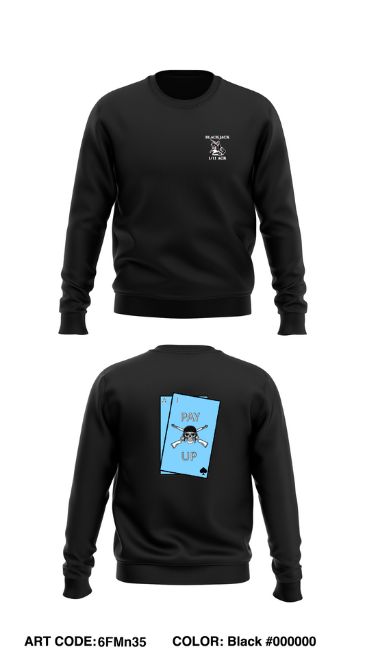 B TRP, 1st SQDN, 11th ACR Core Men's Crewneck Performance Sweatshirt - 6FMn35