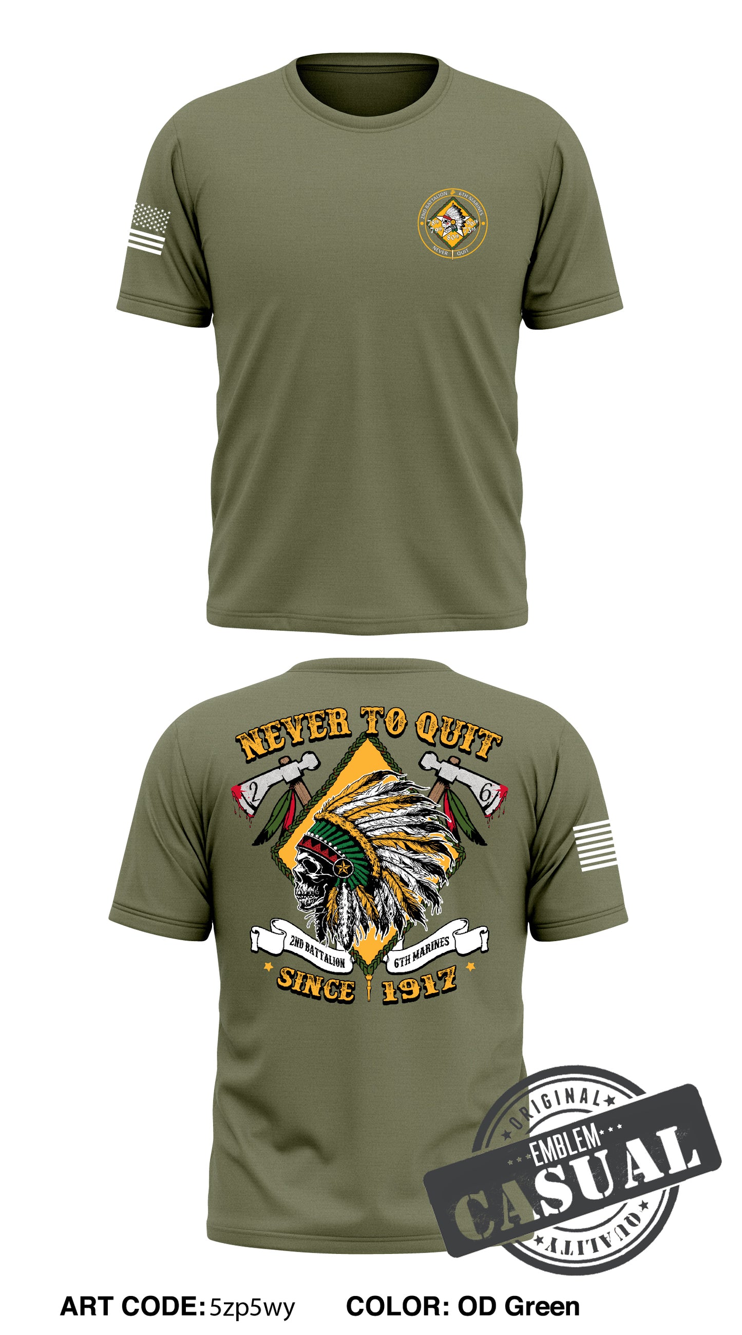 2/6 Marines Store 1 Core Men's SS Performance Tee - 5zP5Wy