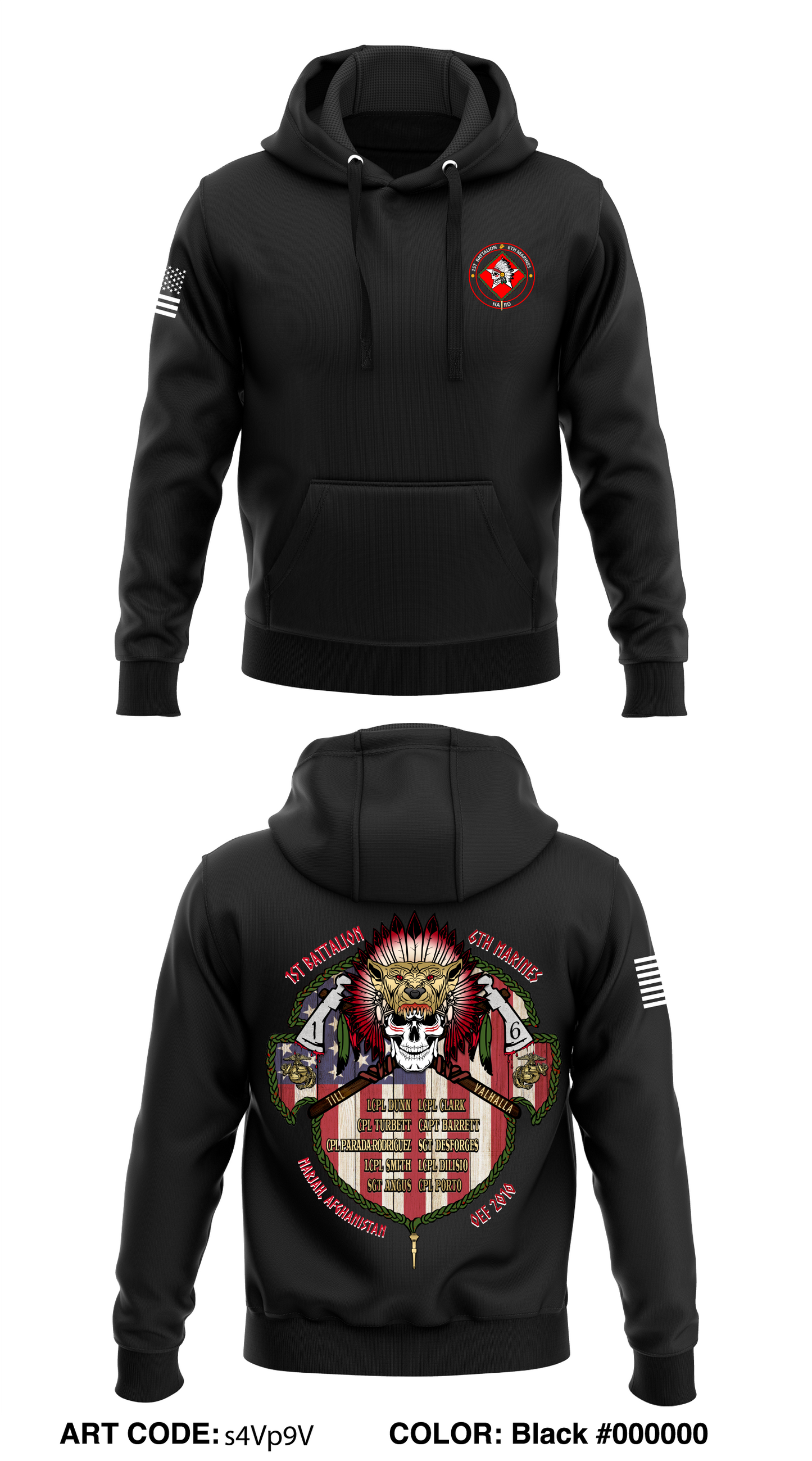 1/6 Marines Store 1 Store 3  Core Men's Hooded Performance Sweatshirt - s4Vp9v