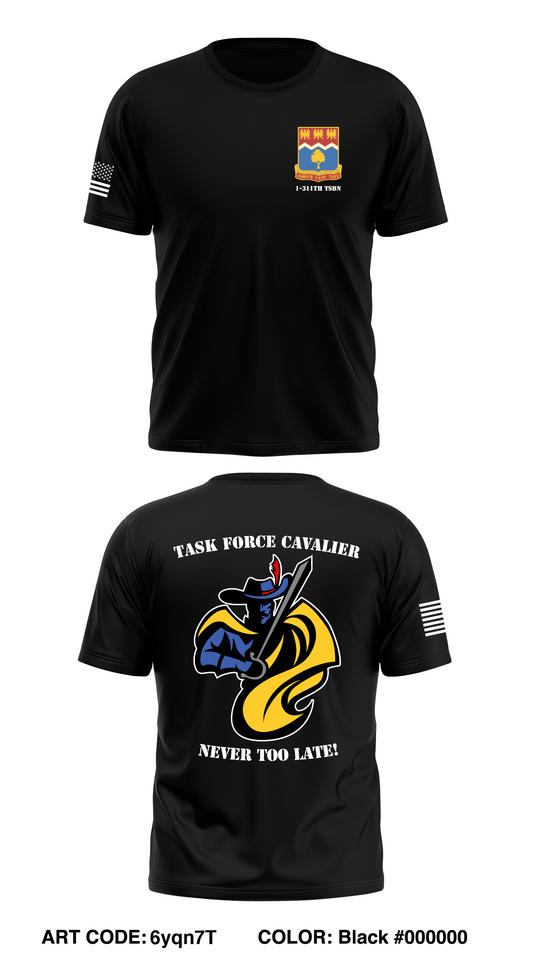 1-311TH TSBN TASK FORCE CAVALIER Core Men's SS Performance Tee - 6yqn7T