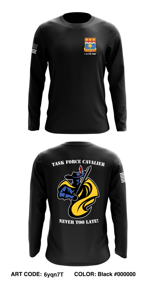 1-311TH TSBN TASK FORCE CAVALIER Core Men's LS Performance Tee - 6yqn7T