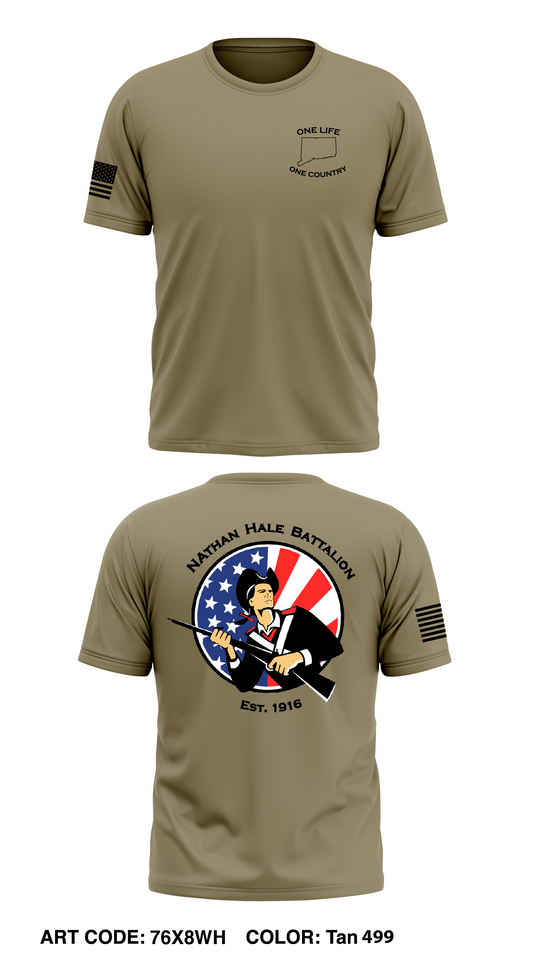 Nathan Hale Battalion, UConn Army ROTC Core Men's SS Performance Tee - 76X8WH