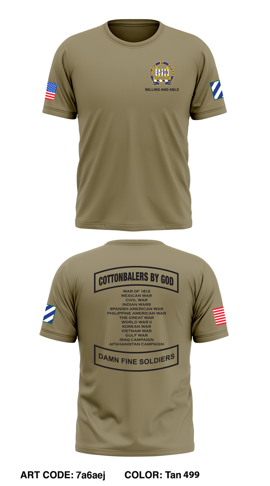 2-7IN, 1 ABCT, 3ID Cottonbalers Core Men's SS Performance Tee - 7a6aej