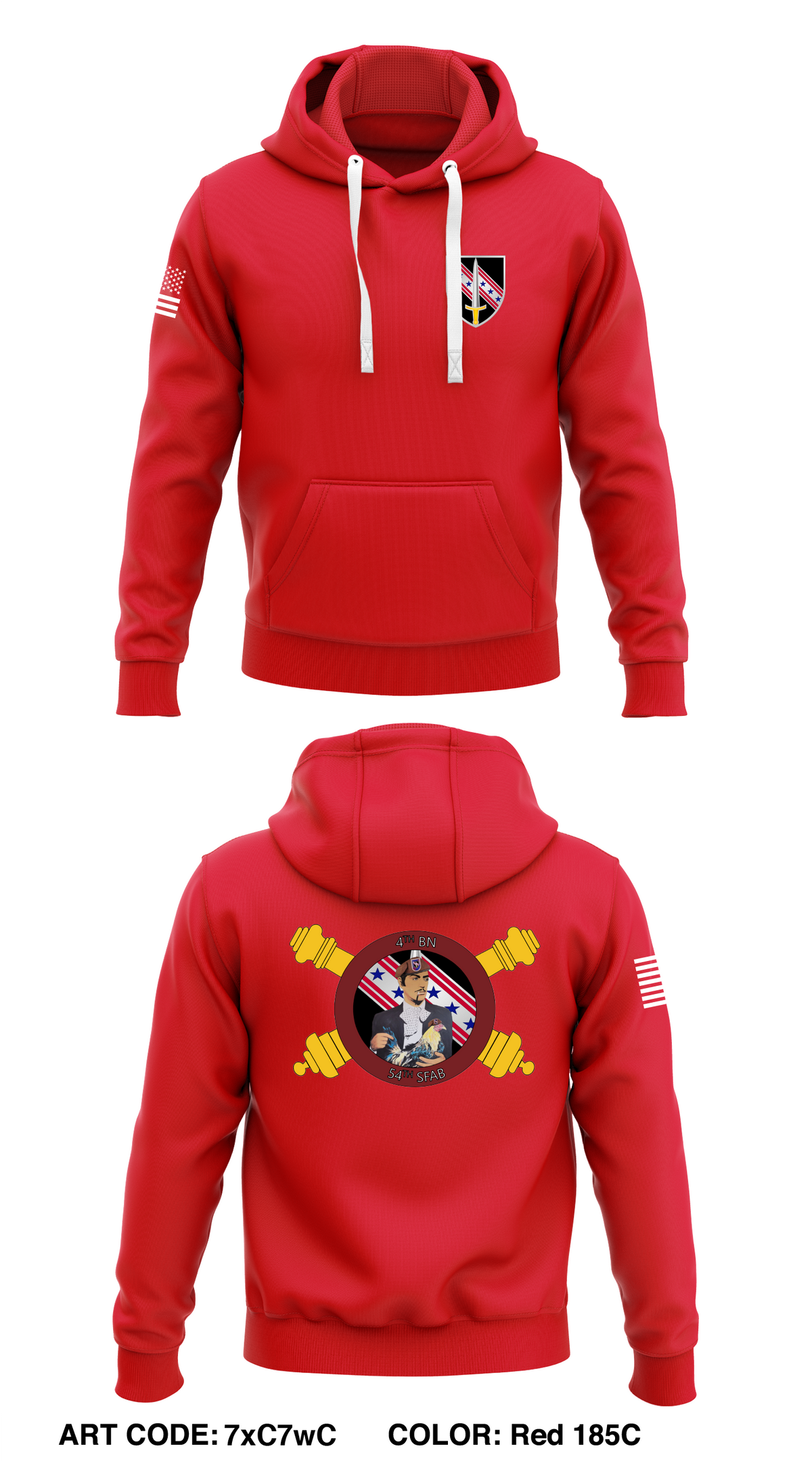 4/54th SFAB  Core Men's Hooded Performance Sweatshirt - 7xC7wC