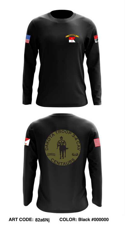 D TRP, 3/4 CAV, 25ID Core Men's LS Performance Tee - 82a6Nj