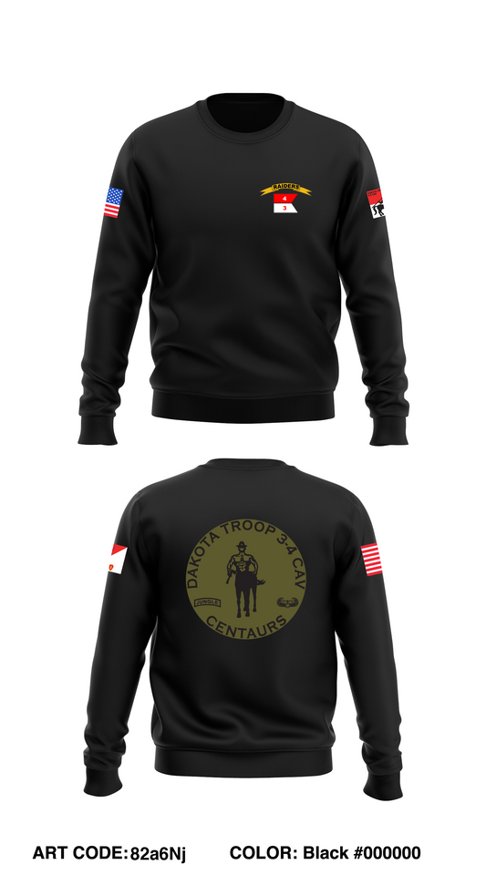 D TRP, 3/4 CAV, 25ID Core Men's Crewneck Performance Sweatshirt - 82a6Nj