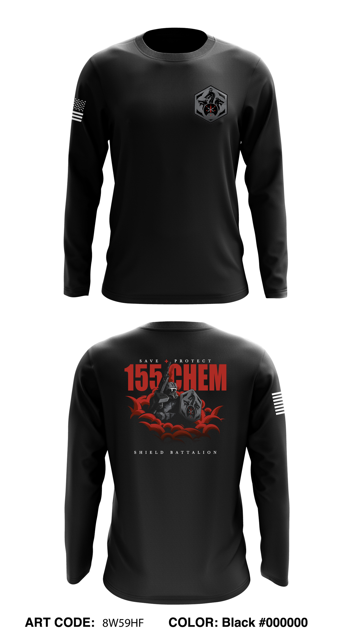 155 Chemical Battalion Core Men's LS Performance Tee - 8W59HF