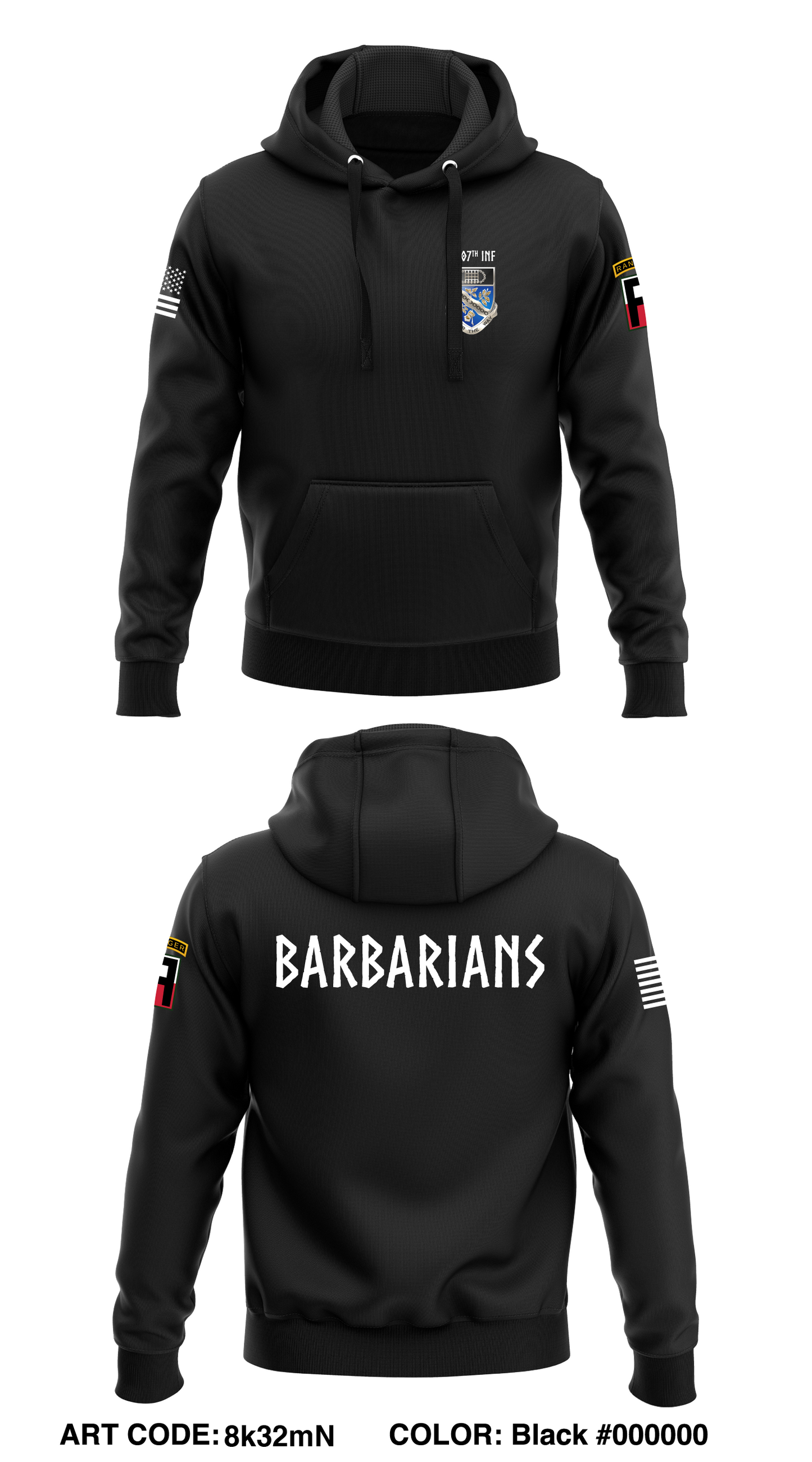 1-37 Infantry  Core Men's Hooded Performance Sweatshirt - 8k32mN